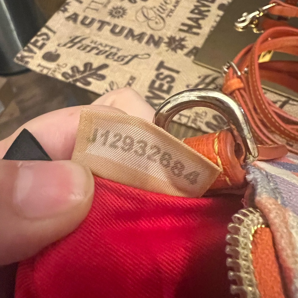 Dooney & Bourke Orange and Blue Checkered Women's Bag - Picture 5 of 6